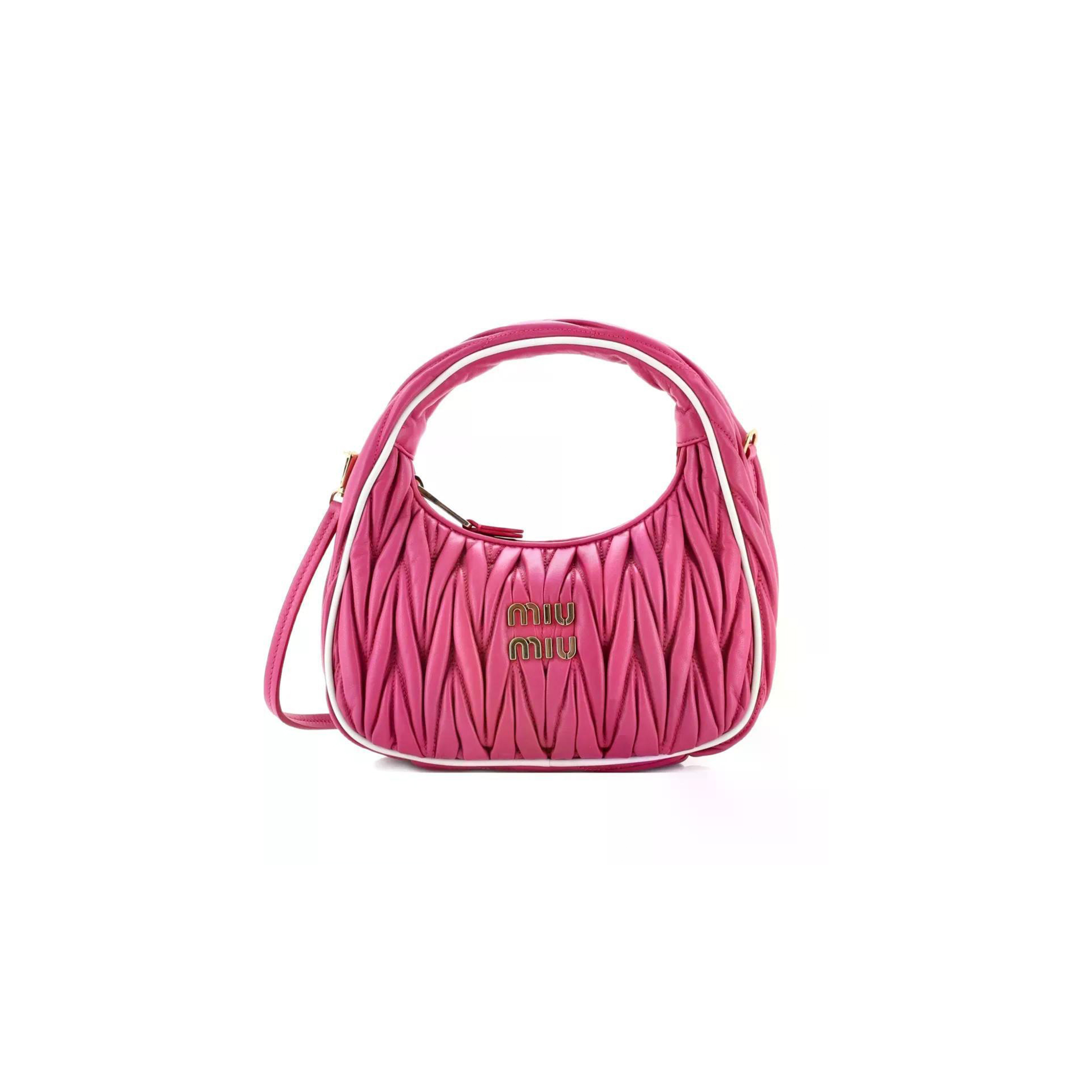 MIU MIU WANDER MATELASSÉ LEATHER SMALL HOBO BAG 5BC125 (20*17*6cm)